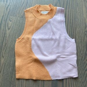 Orange and Pink soft LA Hearts crop top